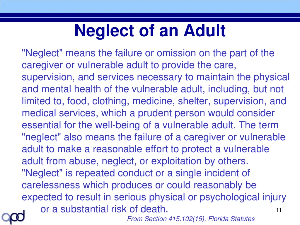 neglect of an adult