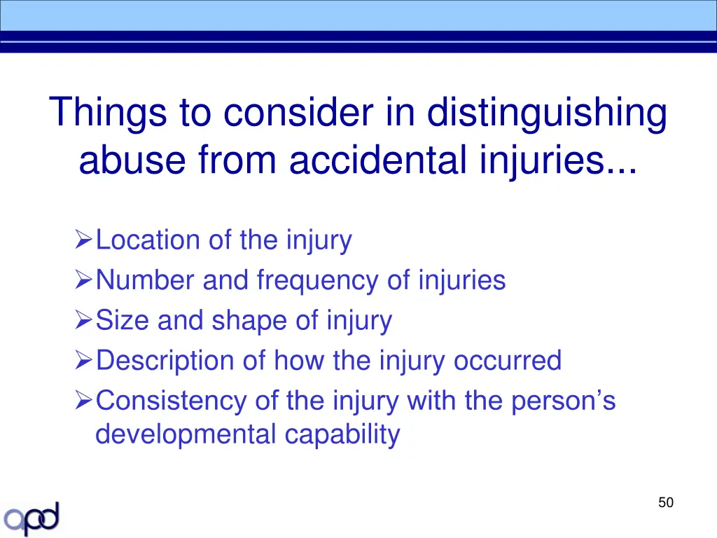 things to consider in distinguishing abuse from