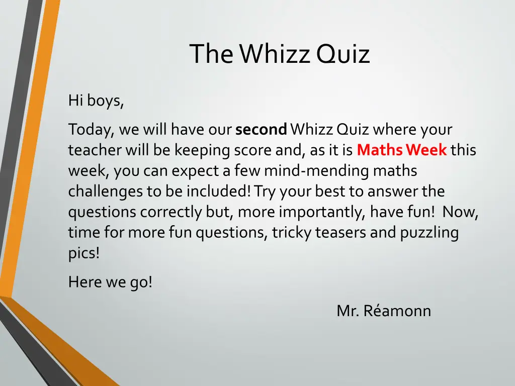 the whizz quiz 1