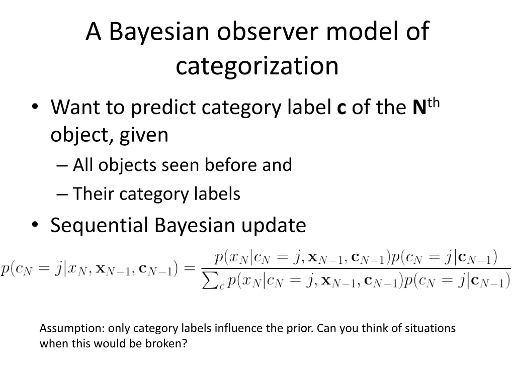 a bayesian observer model of categorization
