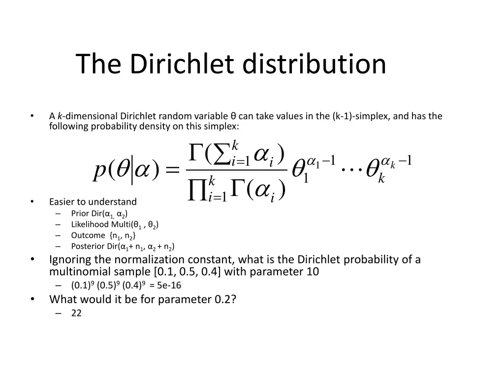 the dirichlet distribution