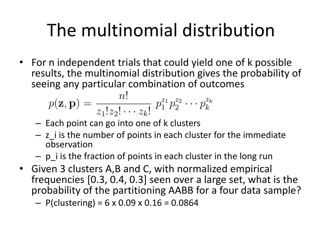 the multinomial distribution