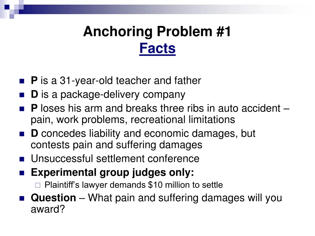 anchoring problem 1 facts