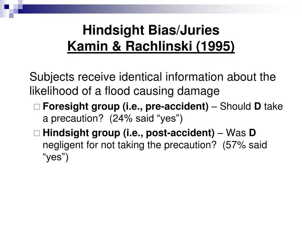 hindsight bias juries kamin rachlinski 1995