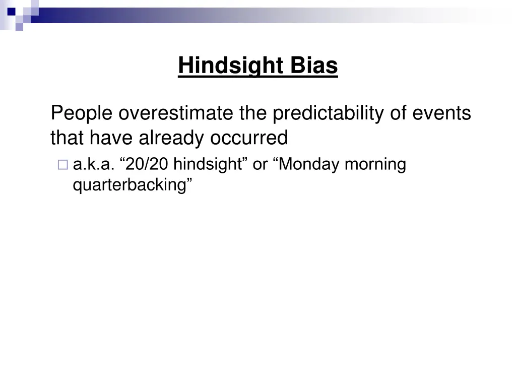 hindsight bias