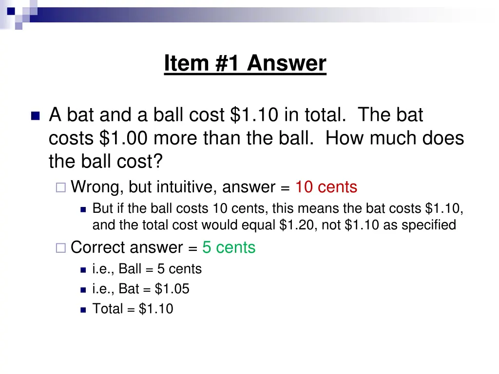 item 1 answer