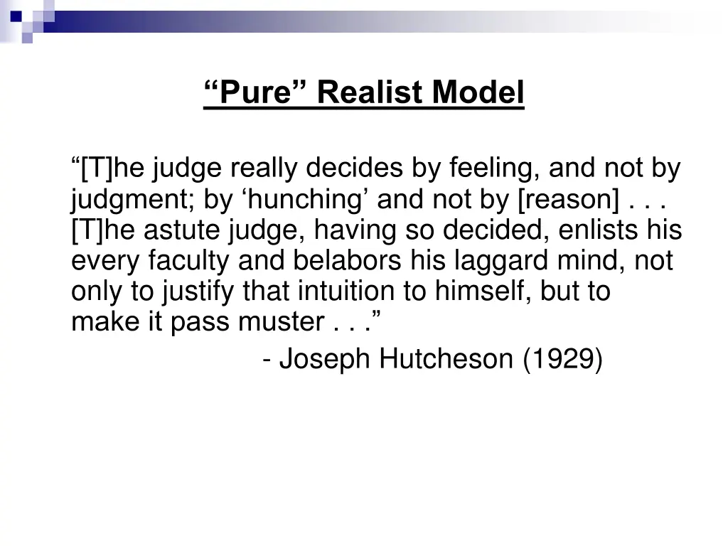 pure realist model