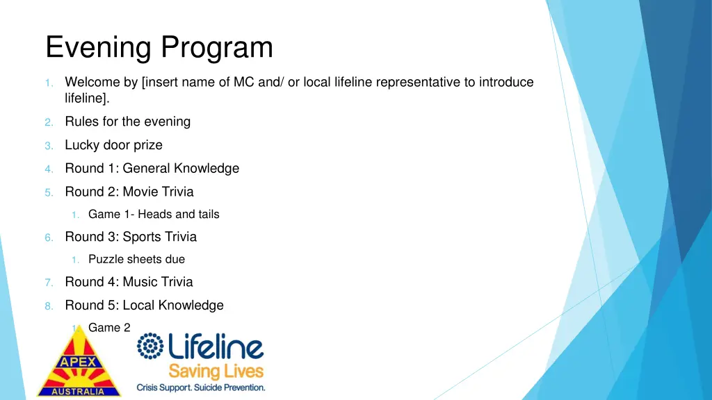 evening program