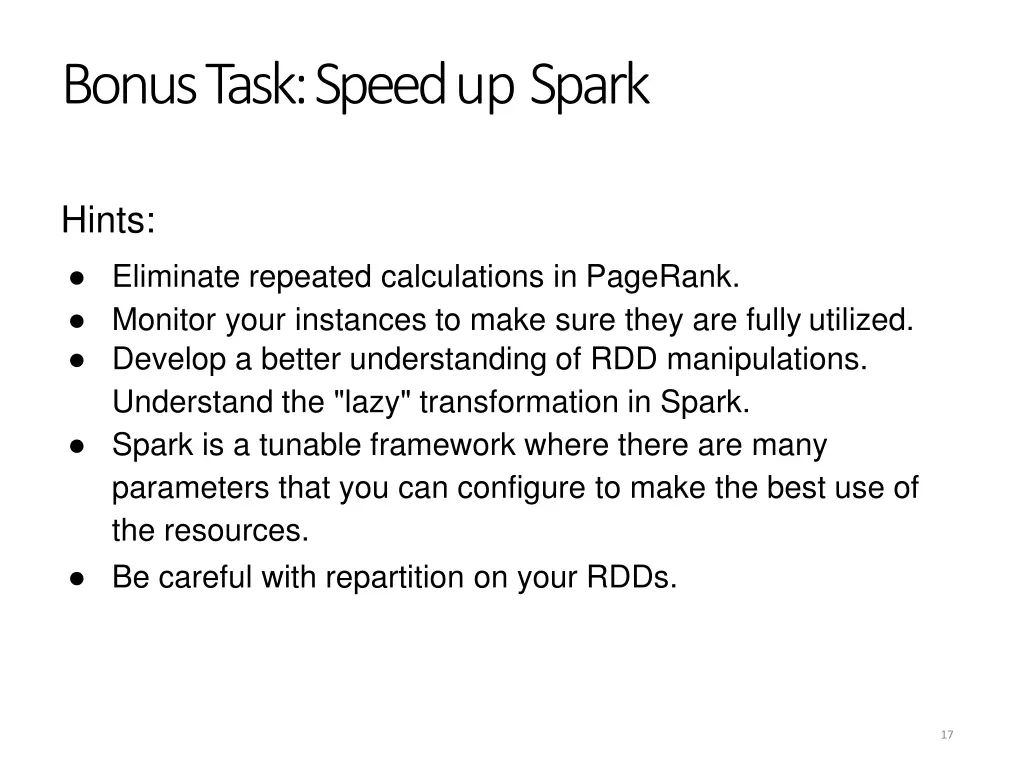 bonus task speed upspark