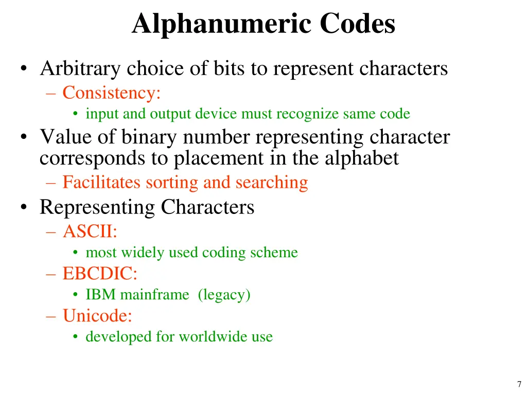 alphanumeric codes