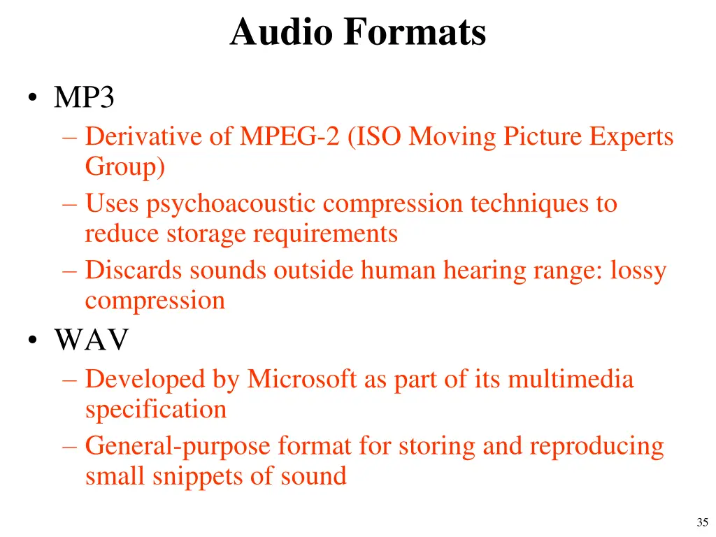 audio formats