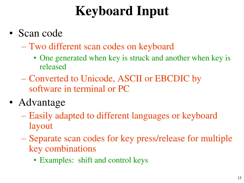keyboard input
