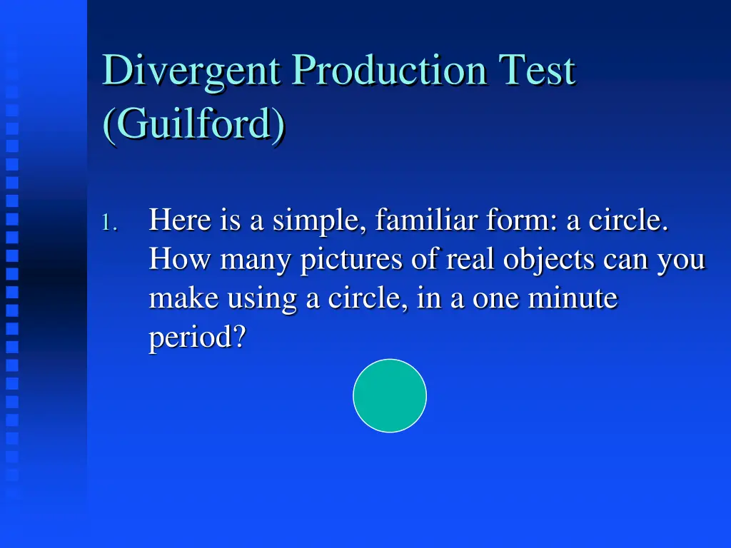 divergent production test guilford