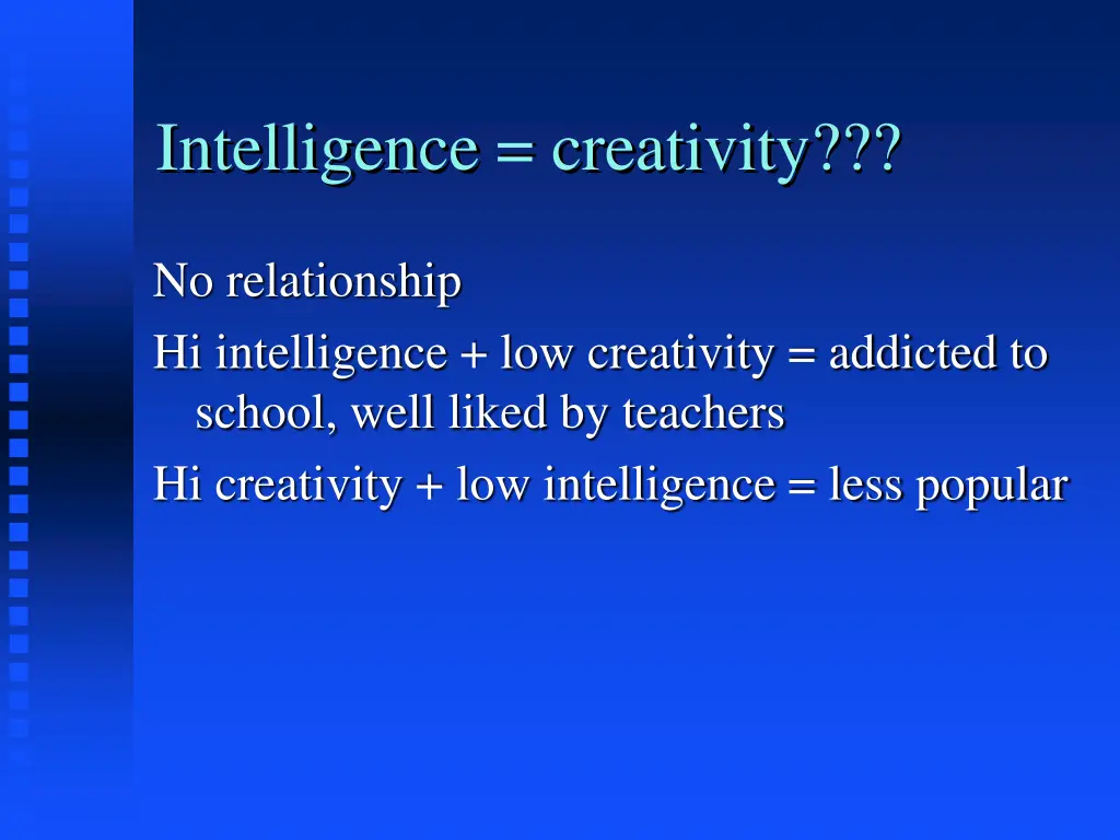 intelligence creativity