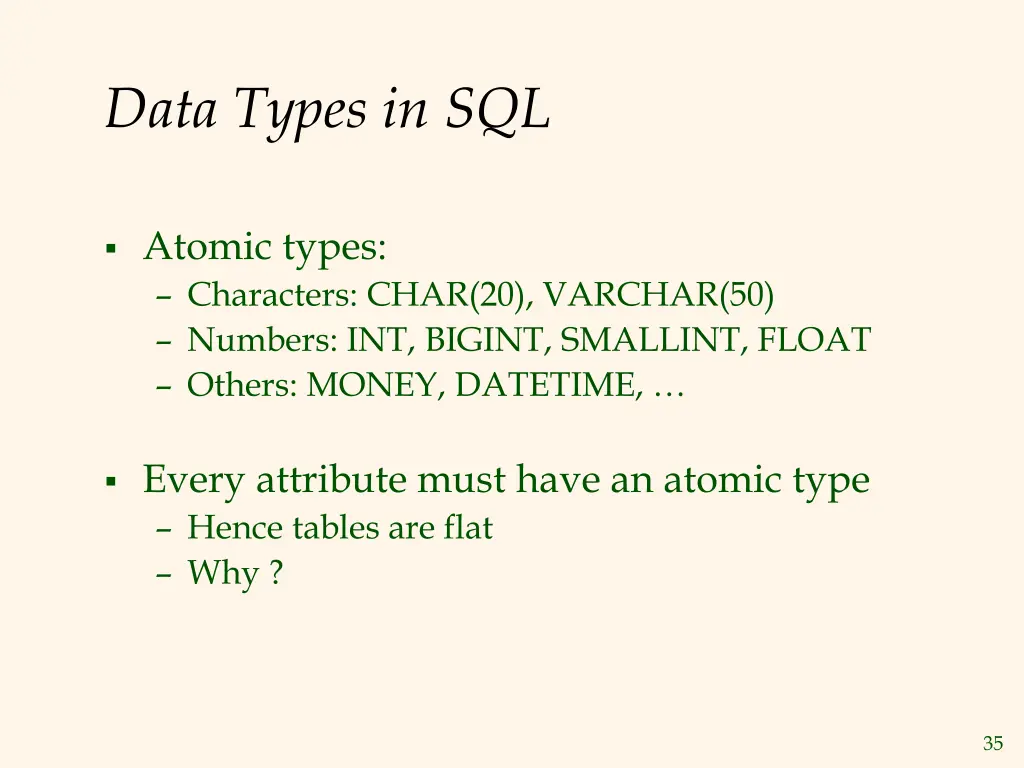 data types in sql
