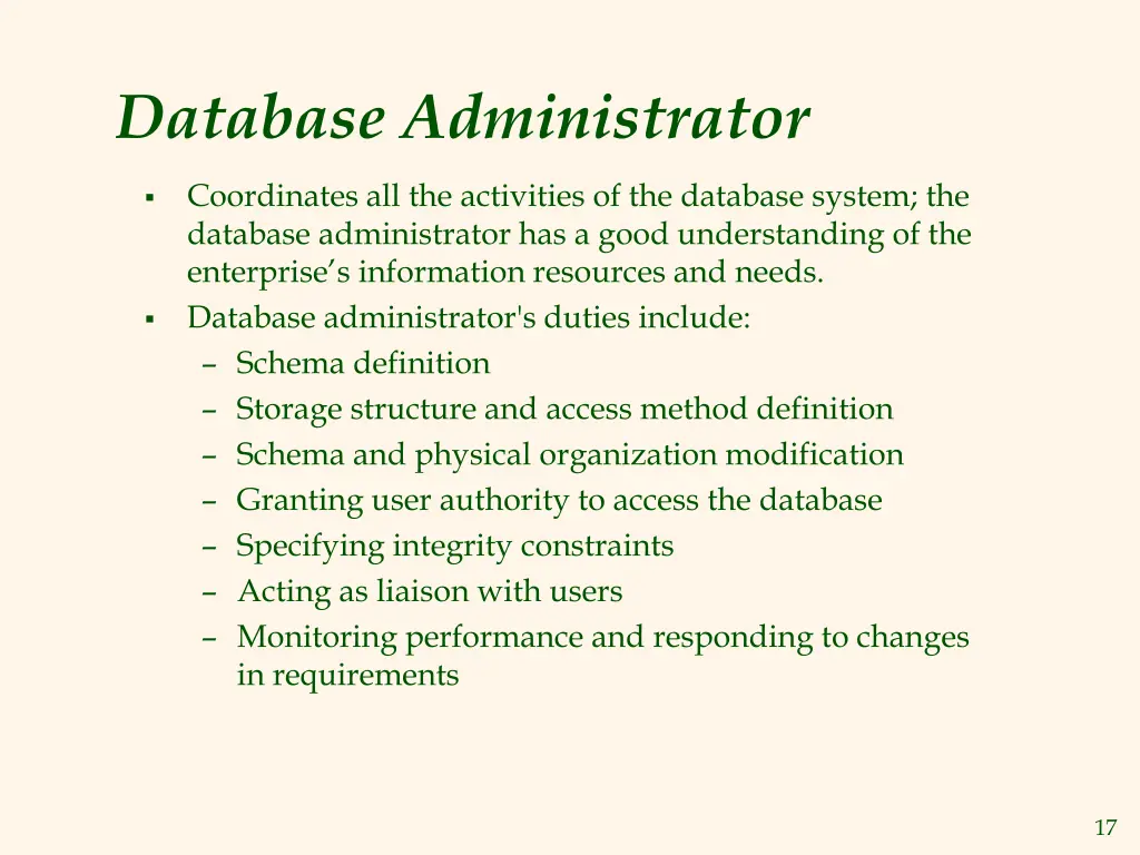 database administrator