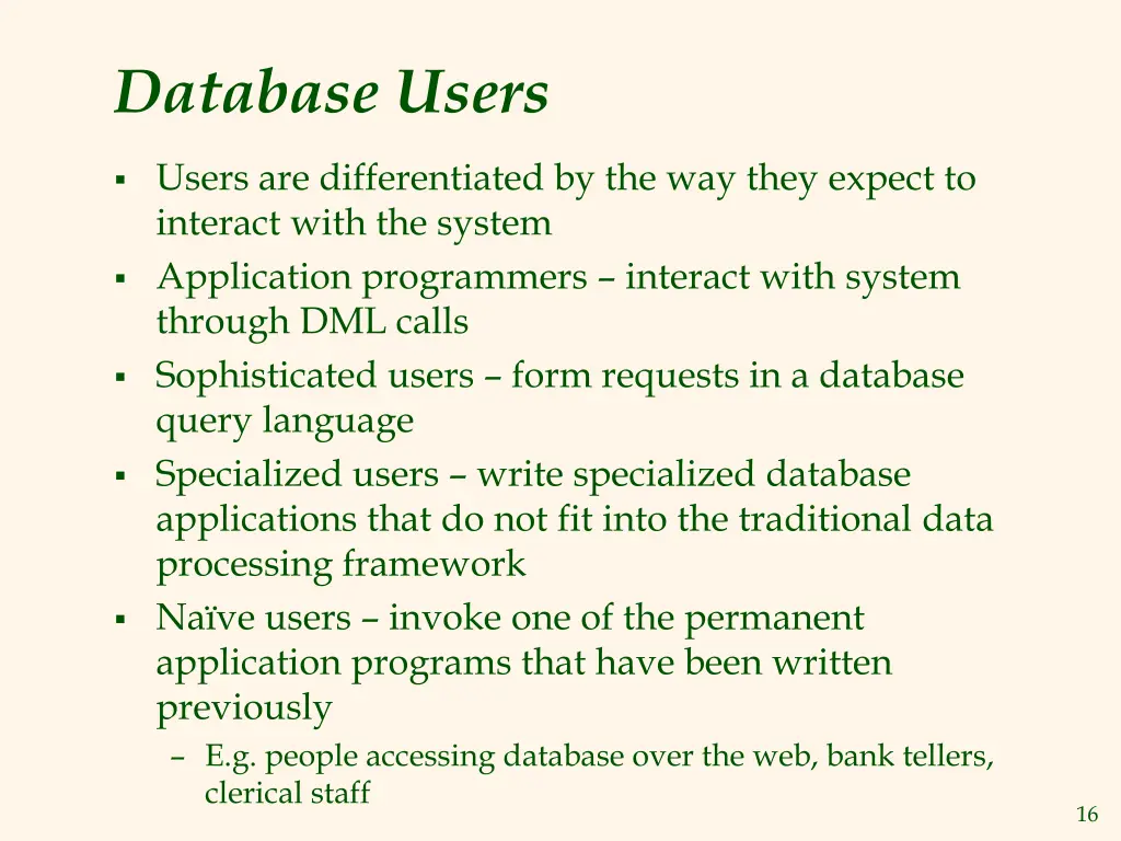 database users