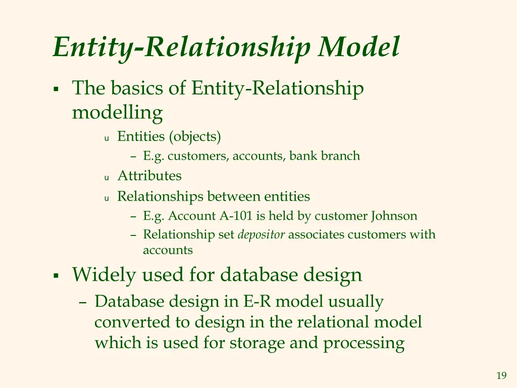 entity relationship model