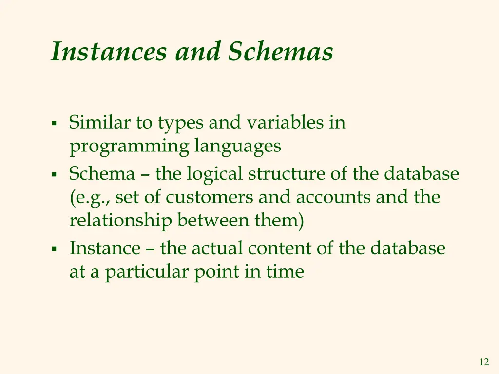 instances and schemas