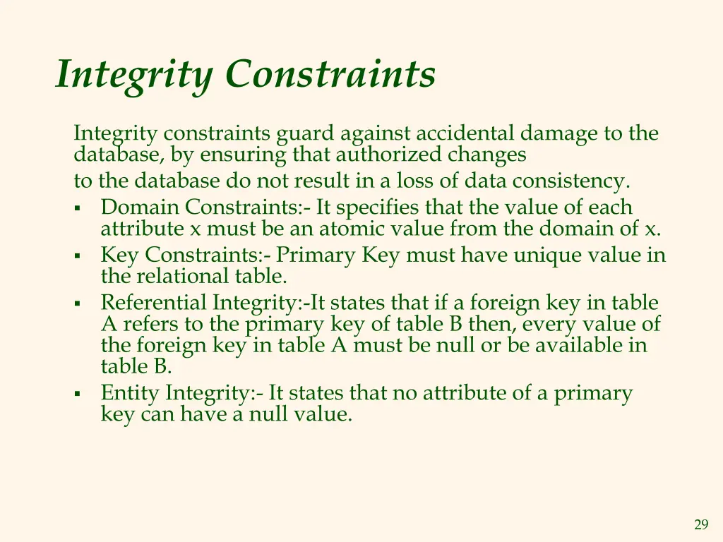 integrity constraints