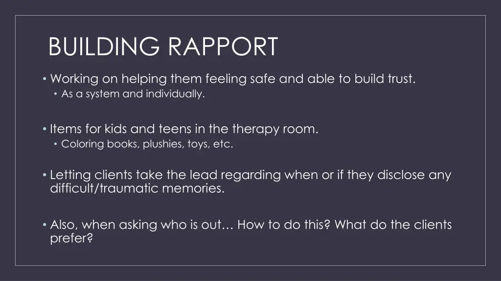 building rapport