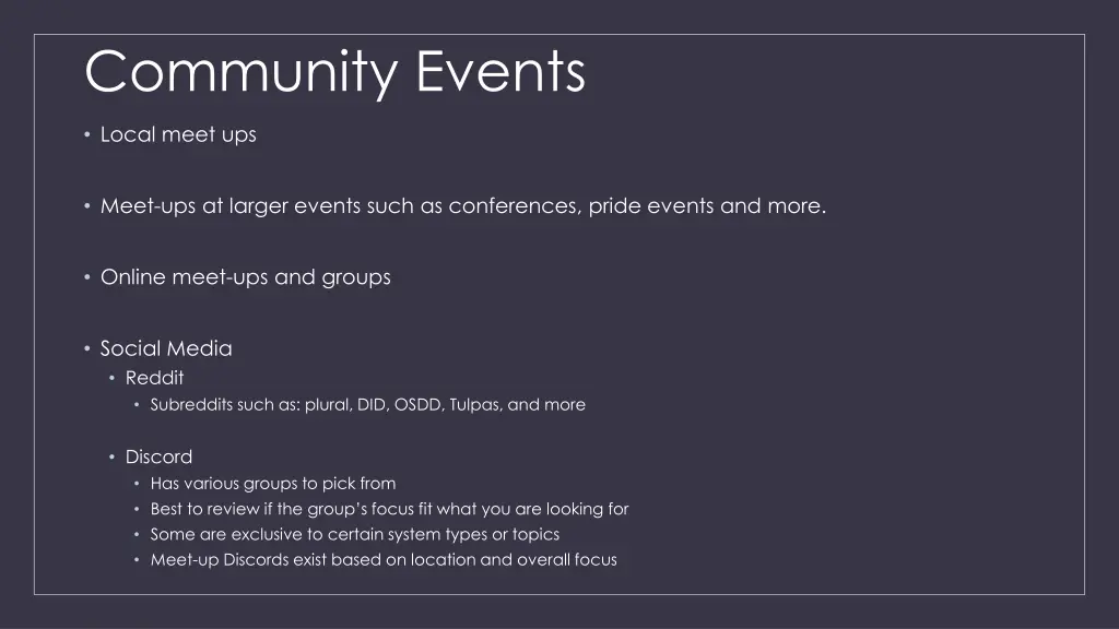 community events