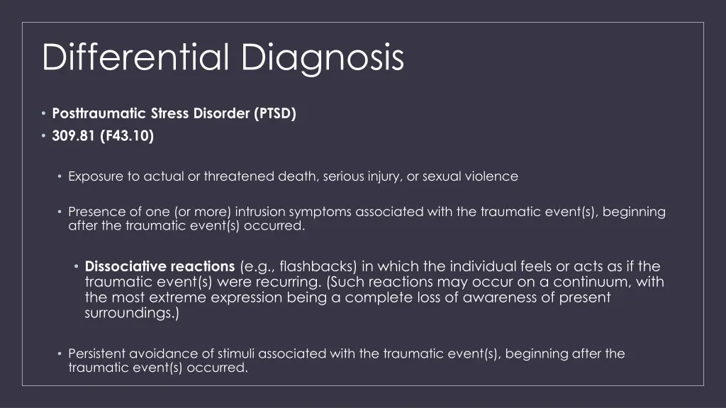 differential diagnosis