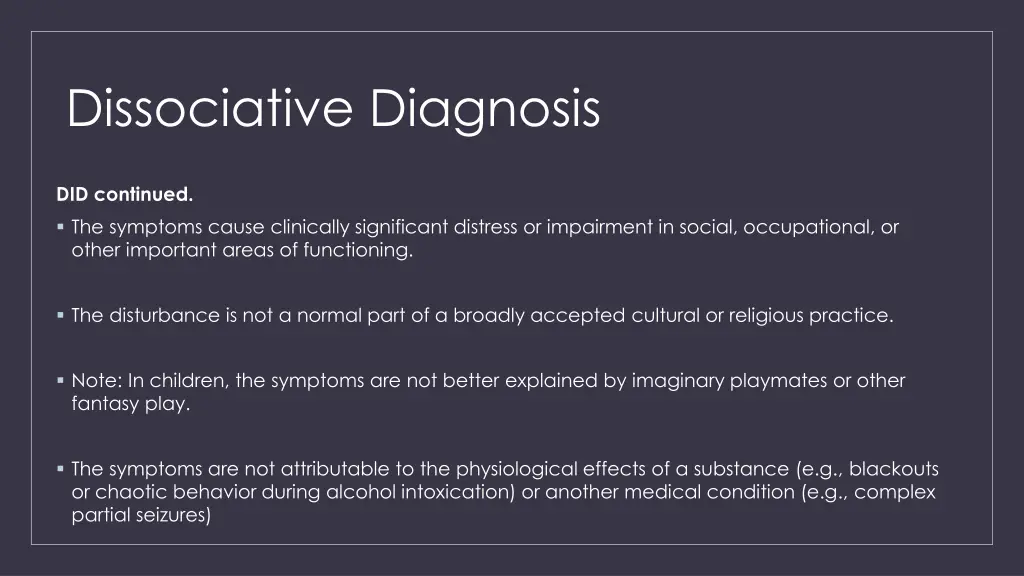 dissociative diagnosis 2