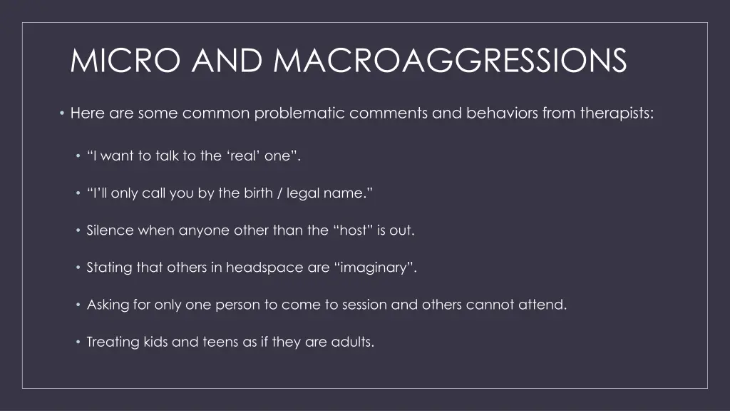 micro and macroaggressions