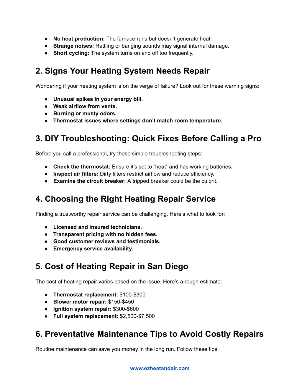 no heat production the furnace runs but doesn