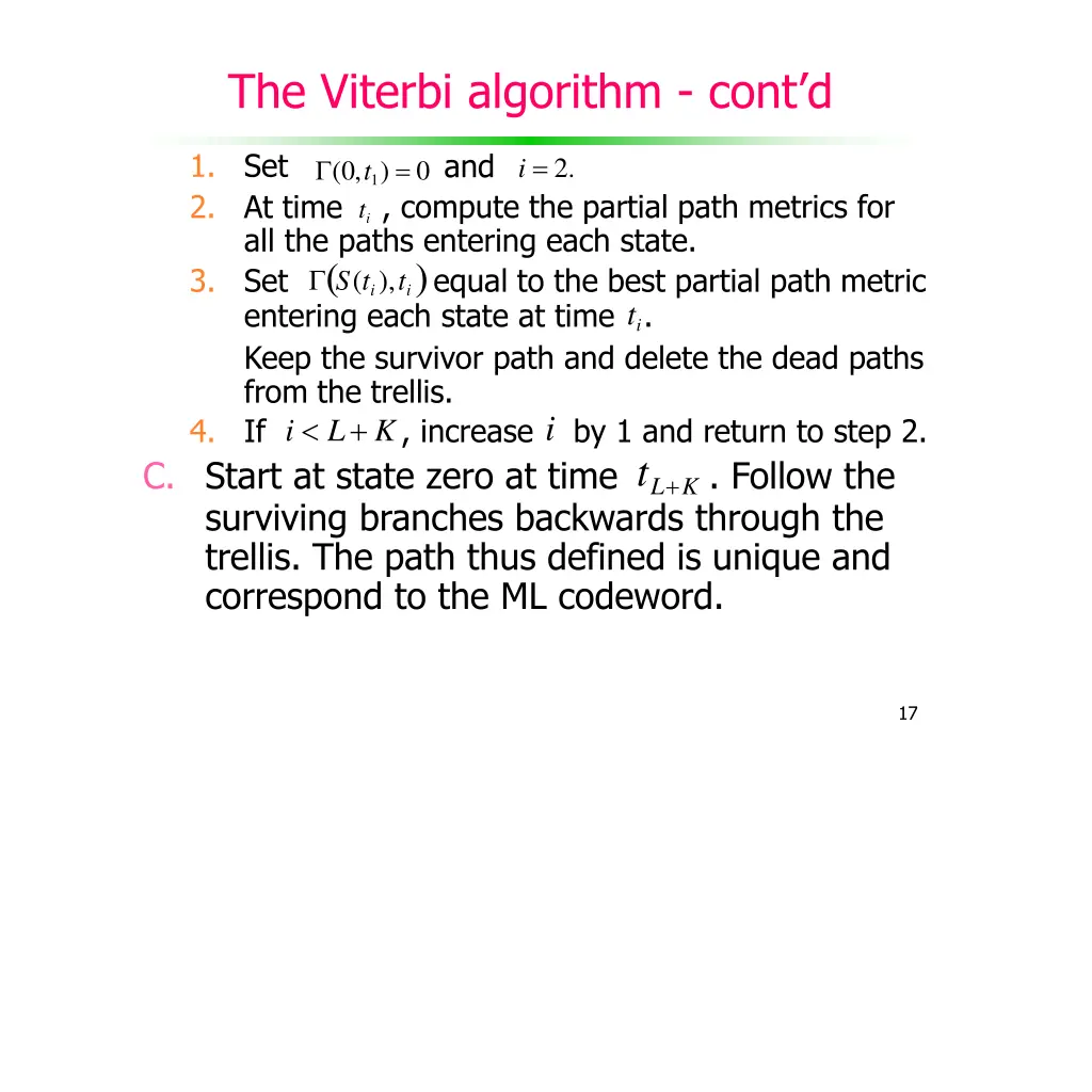 the viterbi algorithm cont d 1