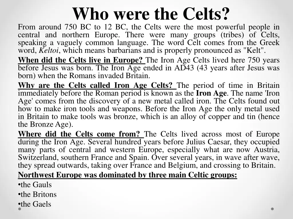 who were the celts from around