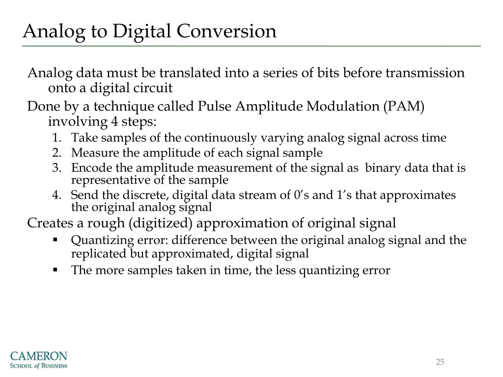 analog to digital conversion