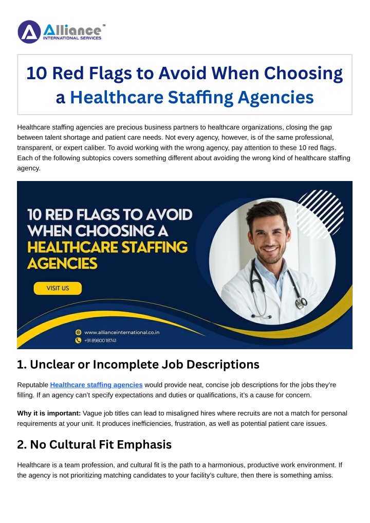 10 red flags to avoid when choosing a healthcare