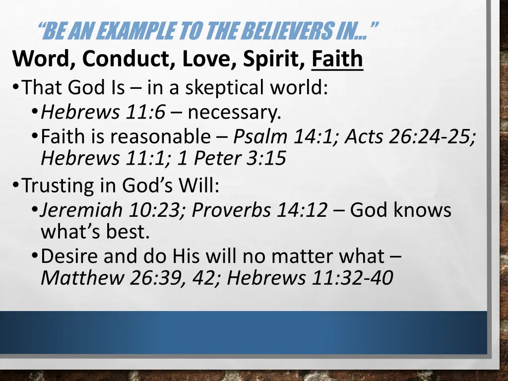 be an example to the believers in word conduct 3