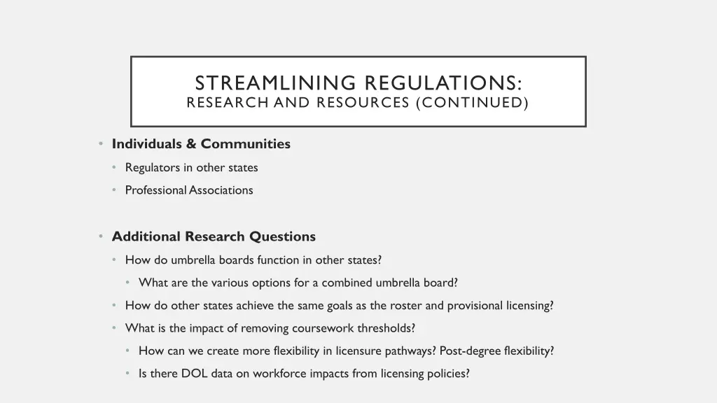 streamlining regulations research and resources 1