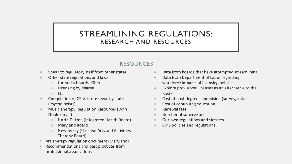 streamlining regulations research and resources