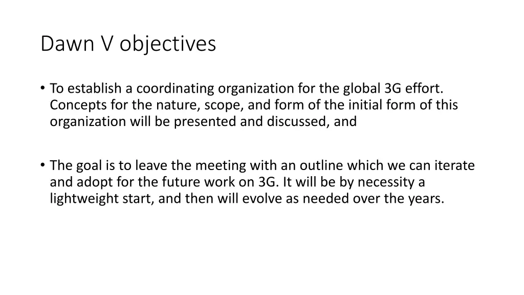 dawn v objectives 1
