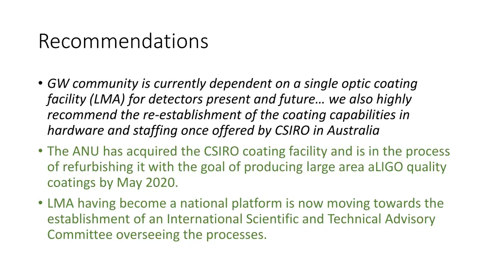 recommendations 6
