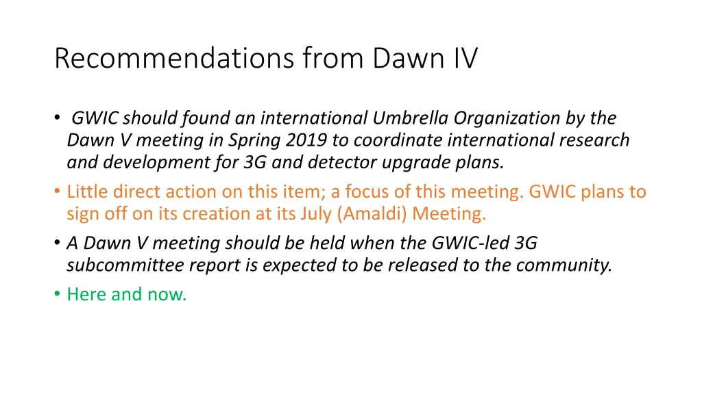 recommendations from dawn iv