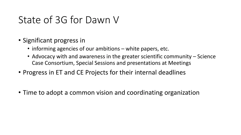 state of 3g for dawn v