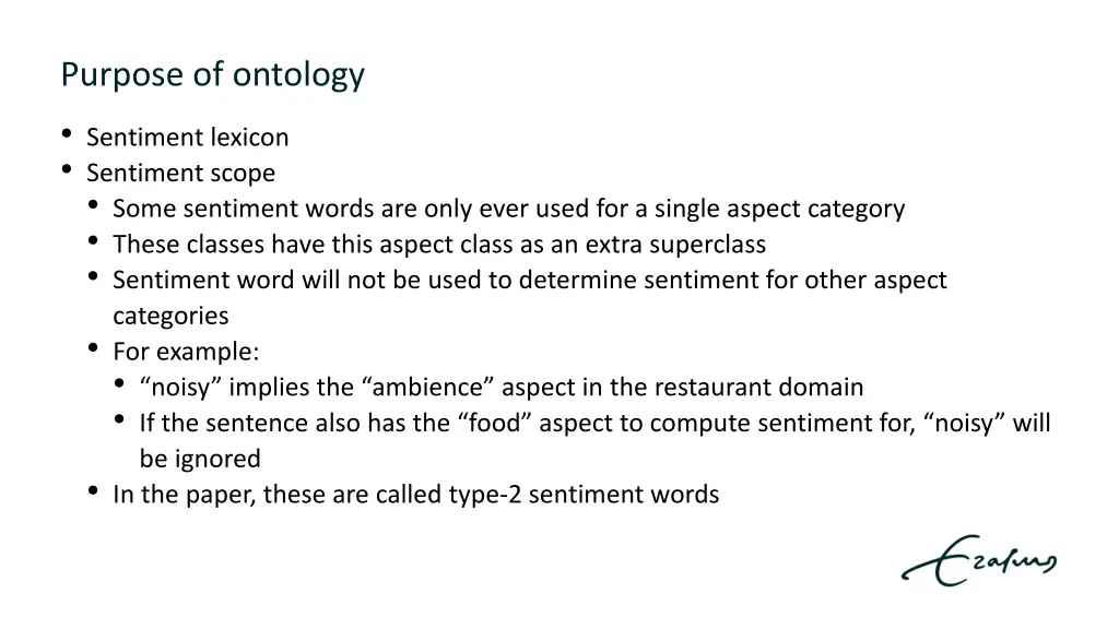 purpose of ontology sentiment lexicon sentiment