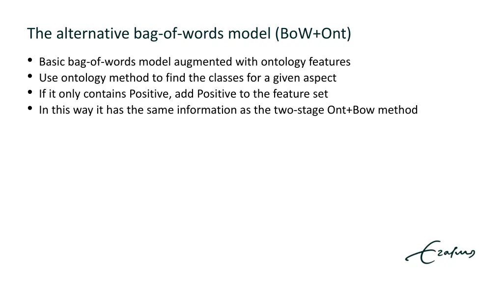 the alternative bag of words model bow ont basic