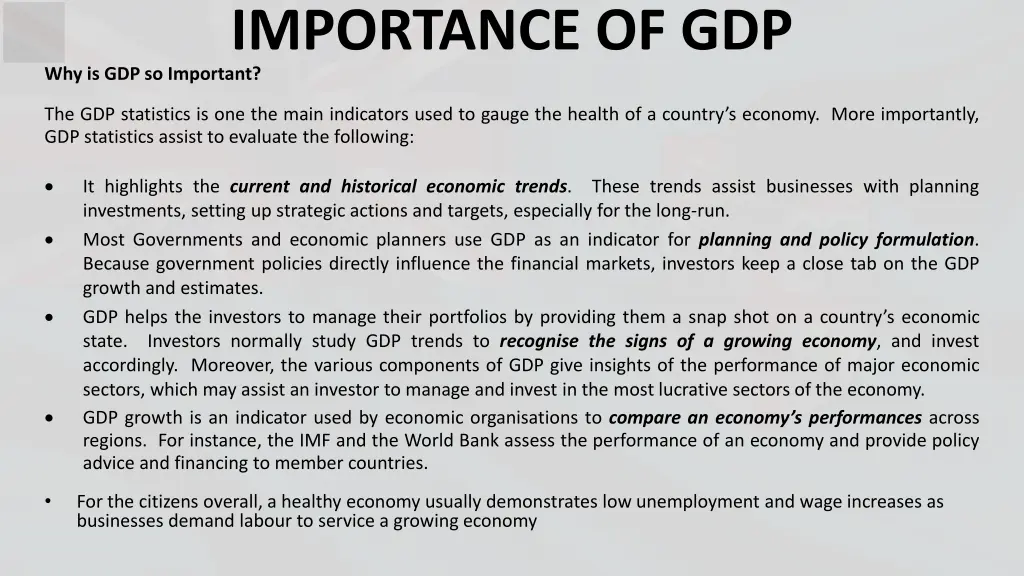 importance of gdp why is gdp so important