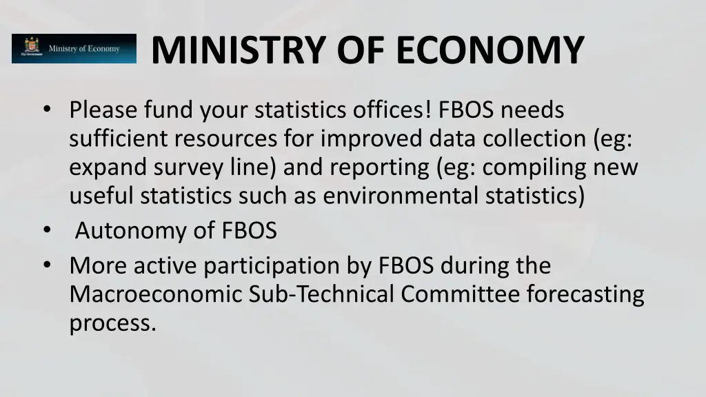 ministry of economy