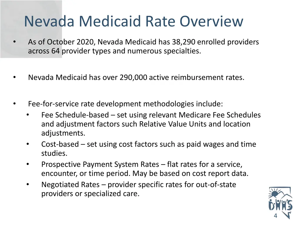 nevada medicaid rate overview