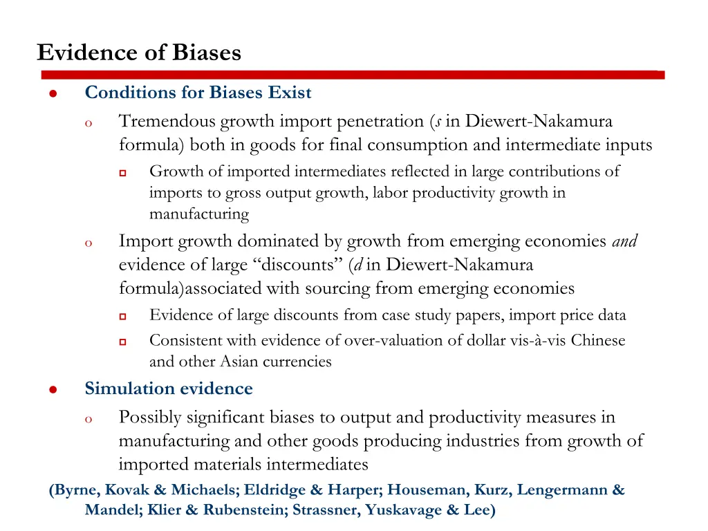 evidence of biases
