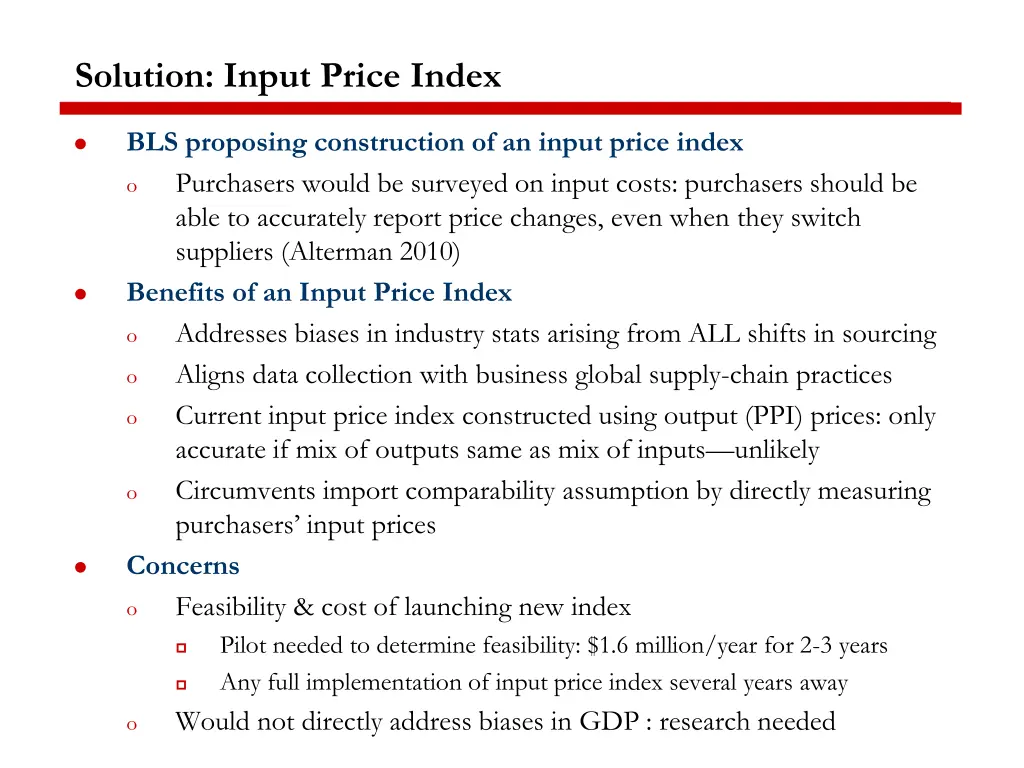 solution input price index