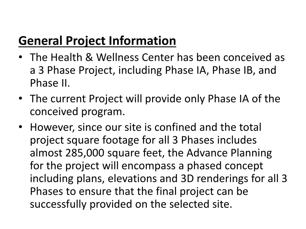 general project information the health wellness