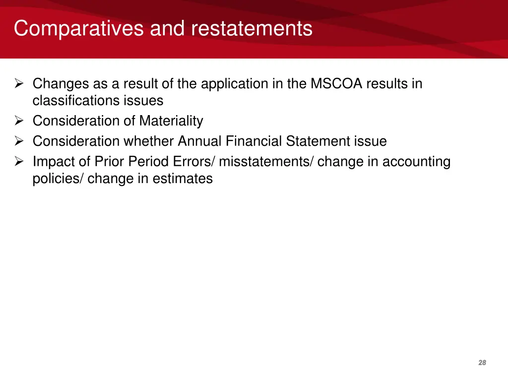 comparatives and restatements